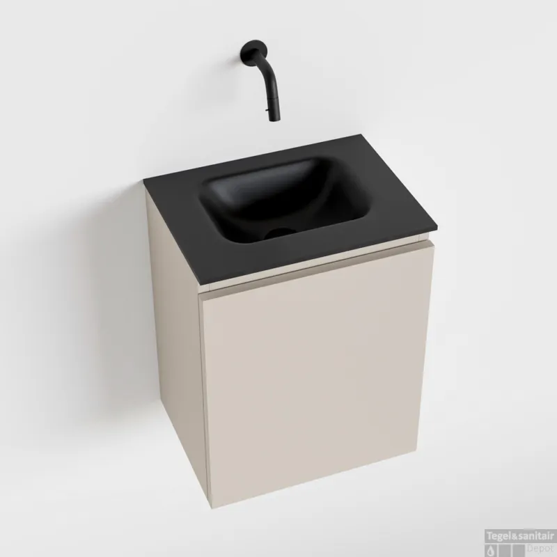 Exclusieve Aanbieding MONDIAZ OLAN 40cm toiletmeubel linen. LEX wastafel urban midden geen kraangat