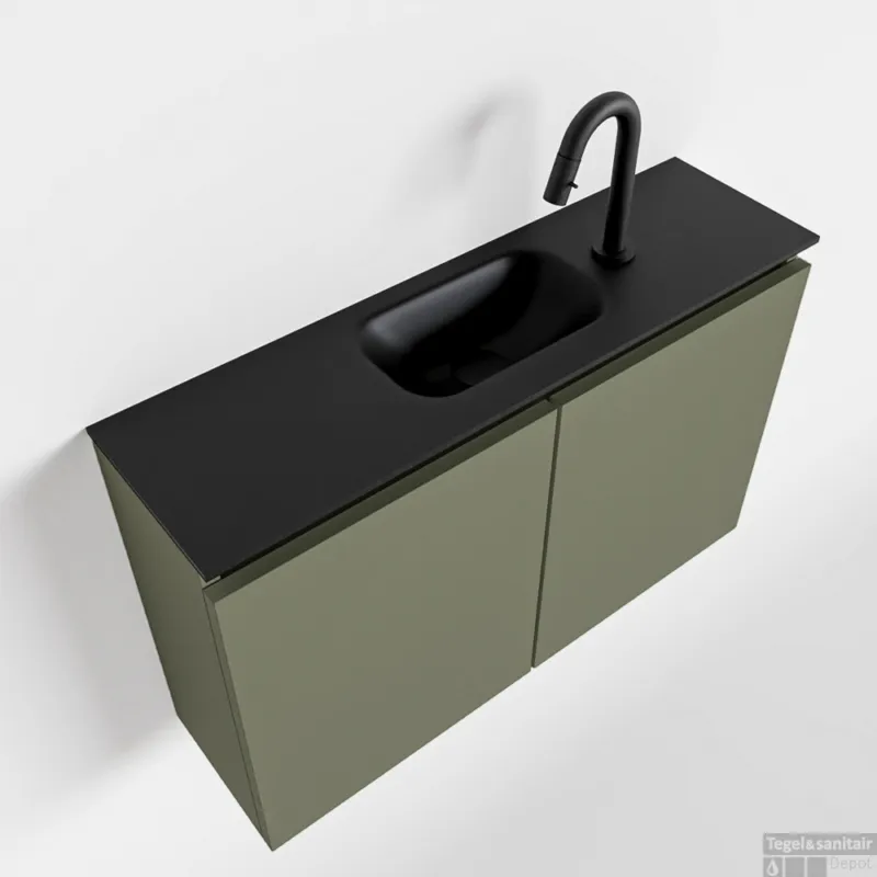 MONDIAZ TURE 80cm toiletmeubel army. EDEN wastafel urban midden 1 kraangat Beperkte Voorraad