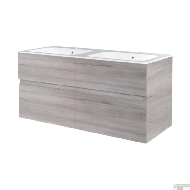 Meest Verkocht Onderkast Best Design Splash Grey Greeploos 120x58x47.5 cm 2 Softclose Laden Grijs Eiken