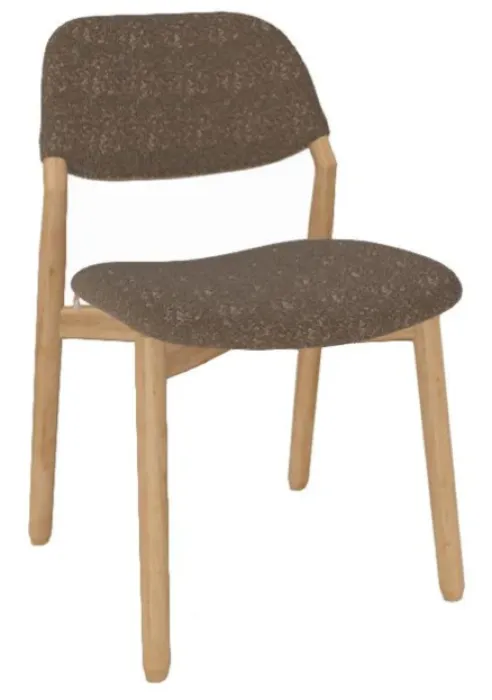 Mobitec Knut C0110 eetkamerstoel - beuken onderstel-Boucle Taupe Populair