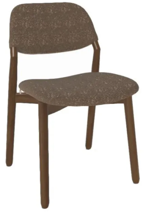 Superprijs Mobitec Knut C0110 eetkamerstoel - noten onderstel-Boucle Taupe
