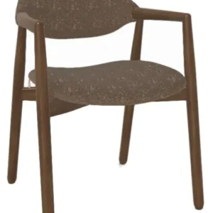 Mobitec Knut C0214 eetkamerstoel - Noten onderstel-Boucle Taupe Superprijs