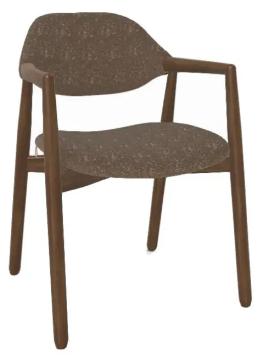 Mobitec Knut C0214 eetkamerstoel - Noten onderstel-Boucle Taupe Superprijs