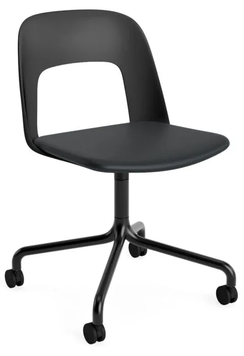 Gratis Retour HAY Layout 163 stoel - zwart onderstel-Black - Grano Black