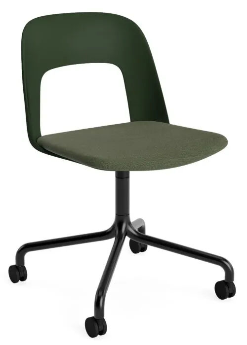 HAY Layout 163 stoel - zwart onderstel-Bottle Green - Mode 072 Populair