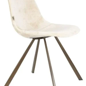 Dutchbone Franky Velours stoel-Beige Rechtstreeks Van De Fabrikant