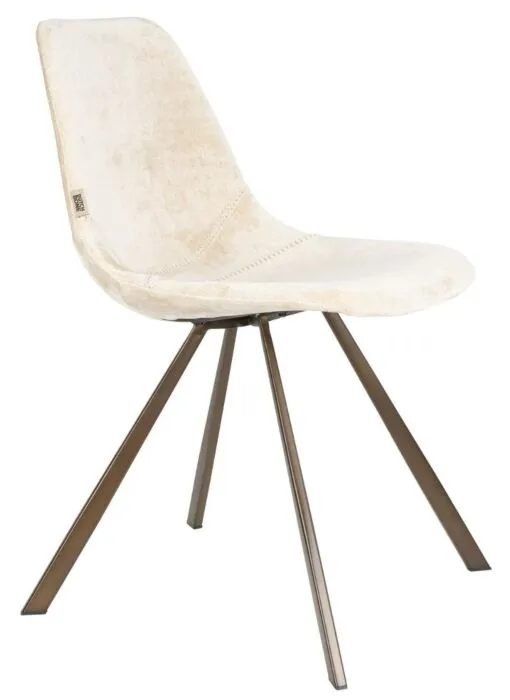 Dutchbone Franky Velours stoel-Beige Rechtstreeks Van De Fabrikant