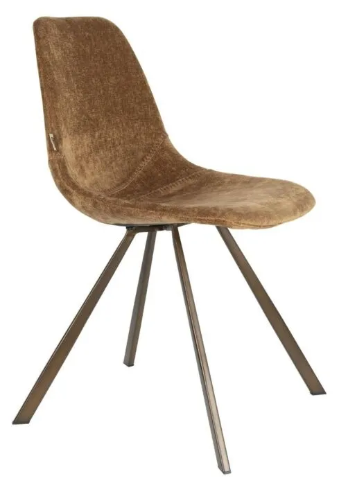 Tijdelijk Beschikbaar Dutchbone Franky Velours stoel-Cognac
