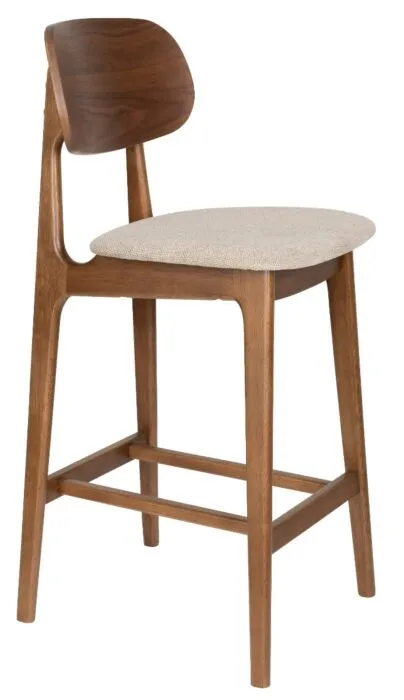 Koop Online Dutchbone Marais barkruk-Wood/Beige