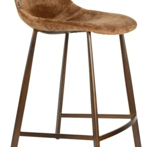 Dutchbone Franky barkruk - zithoogte 65 cm-Cognac Rechtstreeks Van De Fabrikant