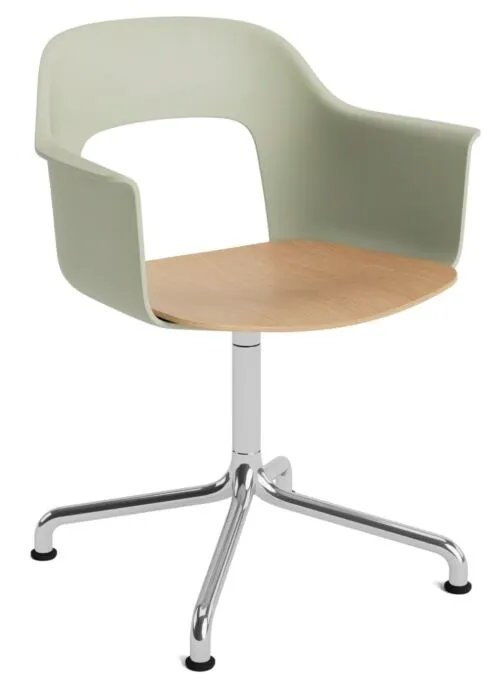 HAY Layout 252 stoel - aluminium onderstel-Pastel Green - Relate 921 Populair
