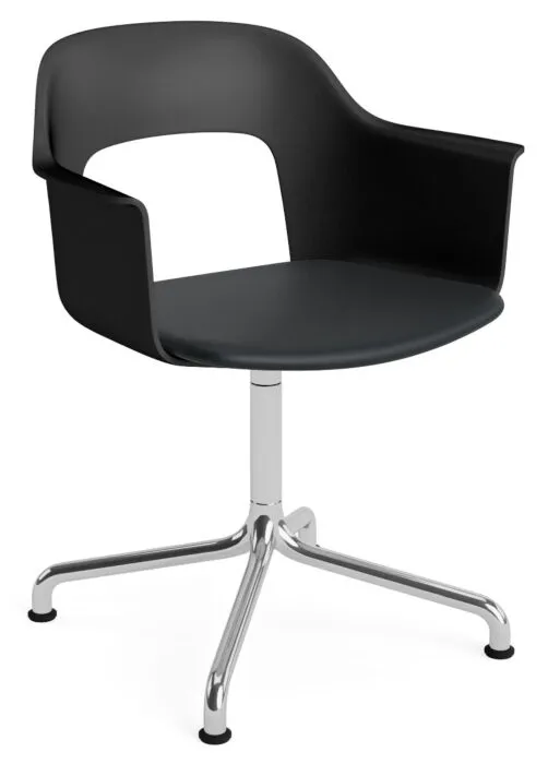 Gratis Retour HAY Layout 253 Stoel - Aluminium onderstel-Black - Grano Black
