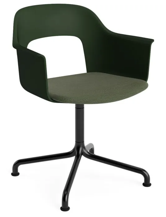 Hete Deal HAY Layout 253 Stoel - zwart onderstel-Bottle Green - Mode 072