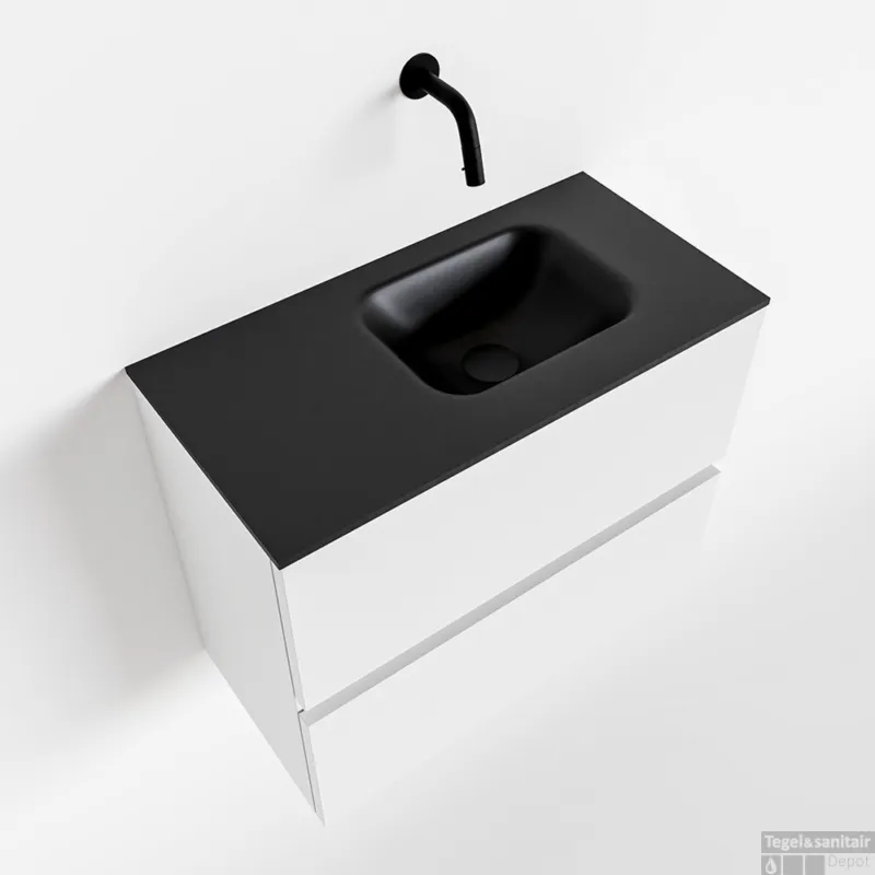 Voordeelprijs MONDIAZ ADA 60cm toiletmeubel talc. LEX wastafel urban rechts zonder kraangat