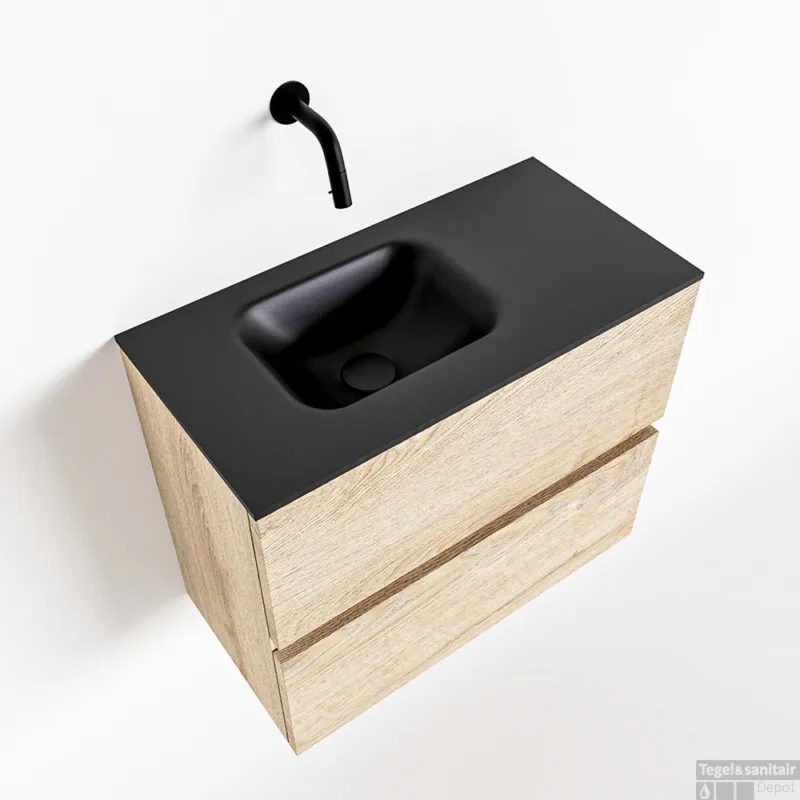 Rechtstreeks Van De Fabrikant MONDIAZ ADA 60cm toiletmeubel washed oak. LEX wastafel urban links zonder kraangat