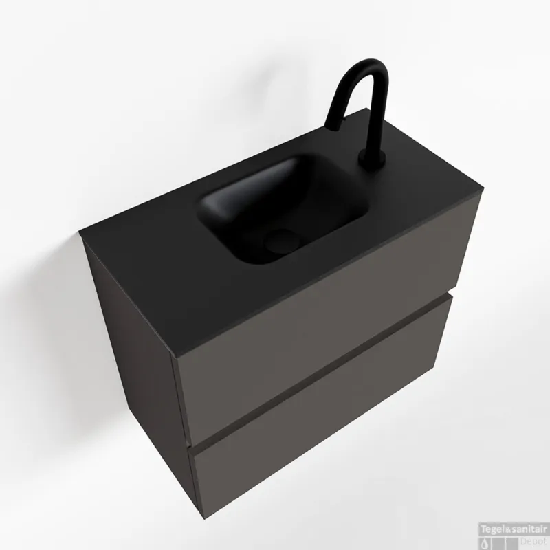 MONDIAZ ADA 60cm toiletmeubel dark grey. LEX wastafel urban midden 1 kraangat Betrouwbaar
