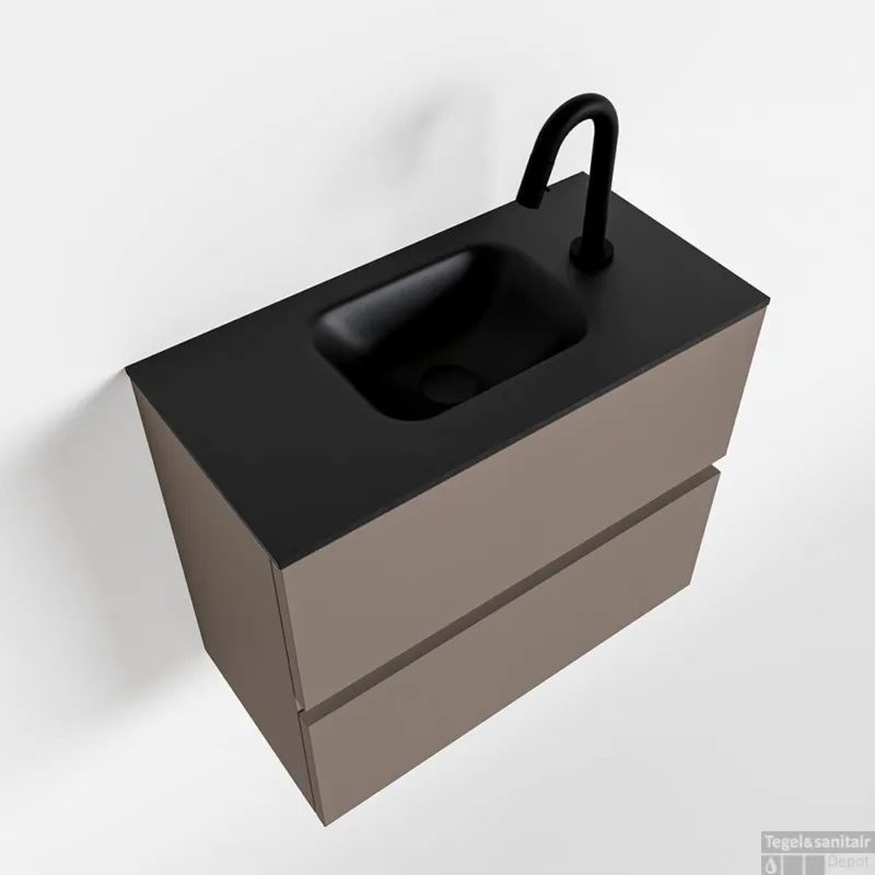 MONDIAZ ADA 60cm toiletmeubel smoke. LEX wastafel urban midden 1 kraangat Populair
