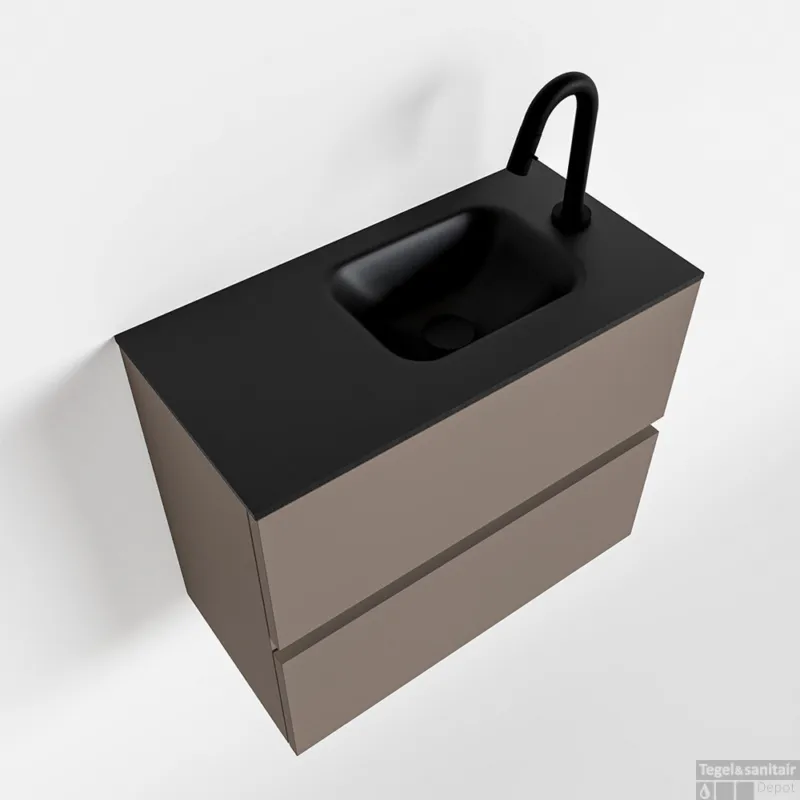 Koop Vandaag MONDIAZ ADA 60cm toiletmeubel smoke. LEX wastafel urban rechts 1 kraangat