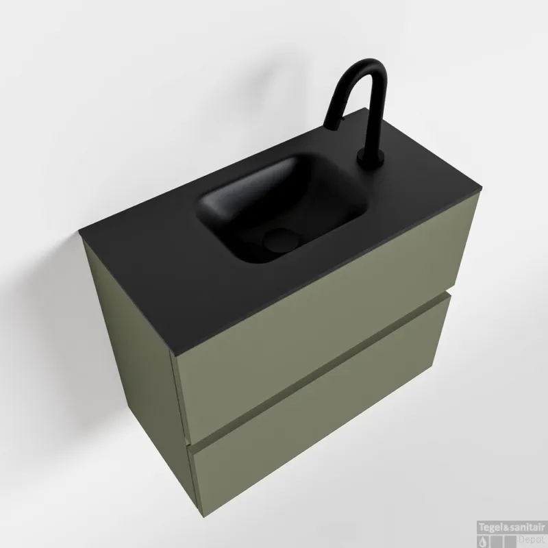 Dagaanbieding MONDIAZ ADA 60cm toiletmeubel army. LEX wastafel urban midden 1 kraangat