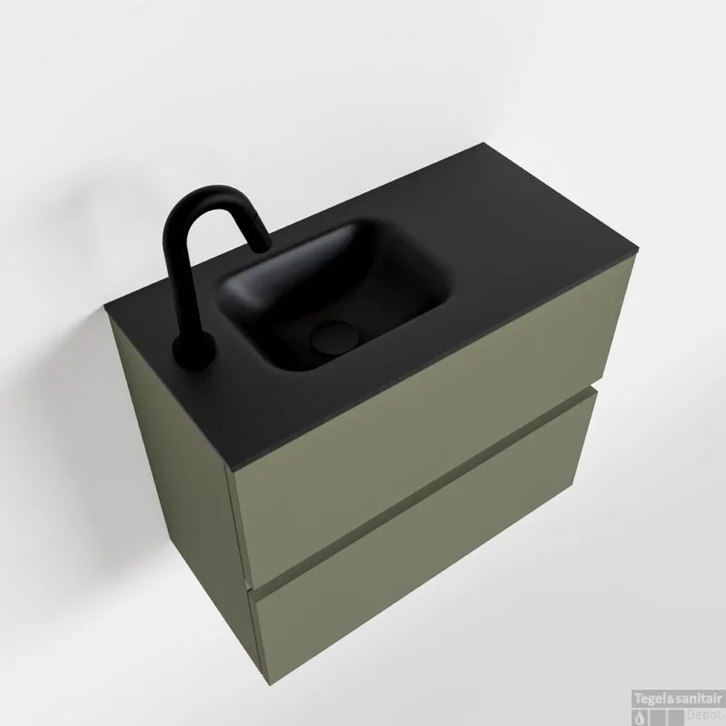 Op = Op MONDIAZ ADA 60cm toiletmeubel army. LEX wastafel urban links 1 kraangat