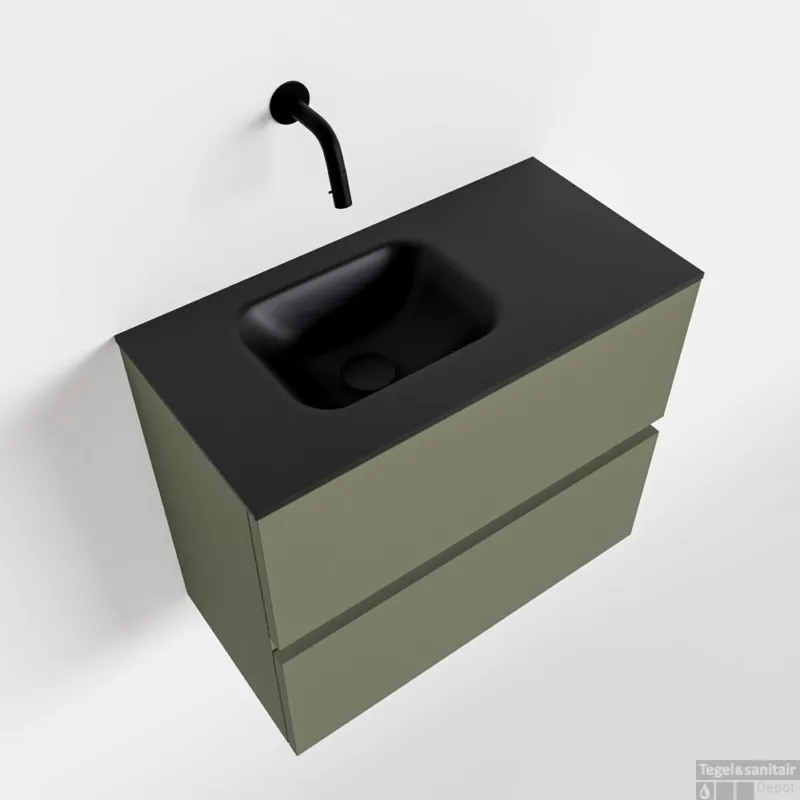 Favoriet MONDIAZ ADA 60cm toiletmeubel army. LEX wastafel urban links zonder kraangat