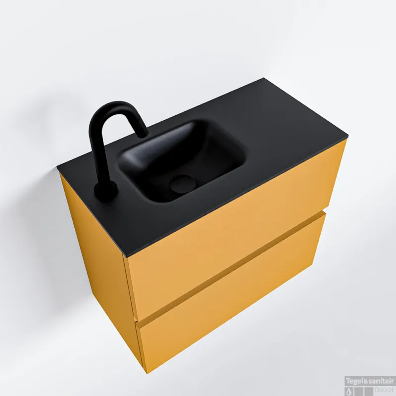 Lage Prijs MONDIAZ ADA 60cm toiletmeubel ocher. LEX wastafel urban links 1 kraangat
