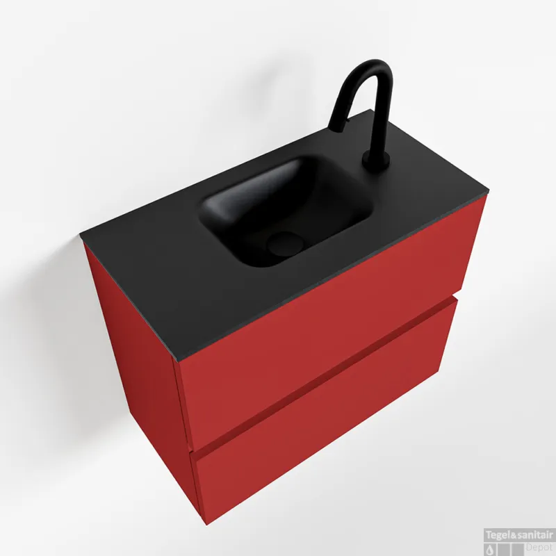 MONDIAZ ADA 60cm toiletmeubel fire. LEX wastafel urban midden 1 kraangat Direct Verzonden