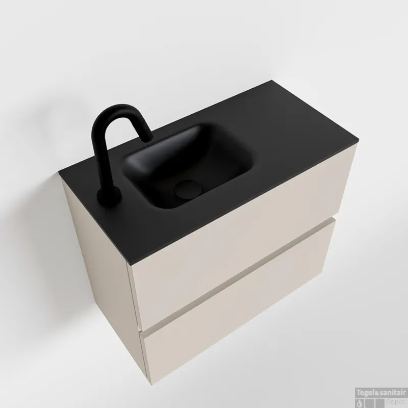 Must-Have MONDIAZ ADA 60cm toiletmeubel linen. LEX wastafel urban links 1 kraangat