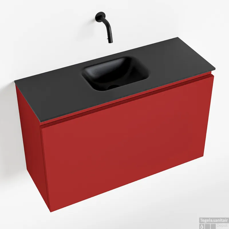 Bestel Nu MONDIAZ OLAN 80cm toiletmeubel fire. LEX wastafel urban midden geen kraangat