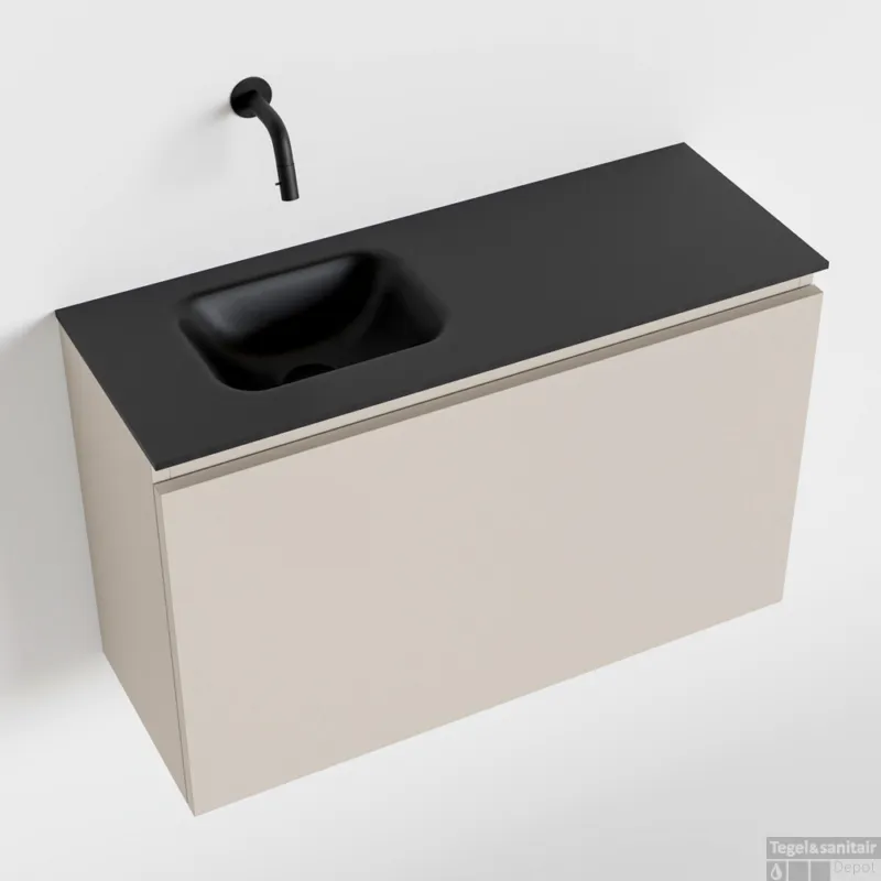 Betrouwbaar MONDIAZ OLAN 80cm toiletmeubel linen. LEX wastafel urban links geen kraangat