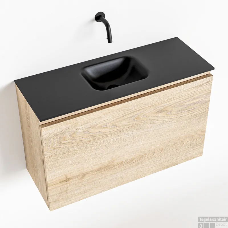 MONDIAZ OLAN 80cm toiletmeubel washed_oak. LEX wastafel urban midden geen kraangat Korting