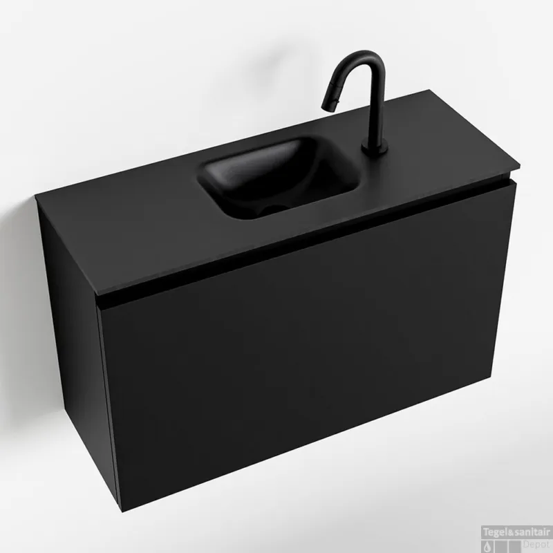 MONDIAZ OLAN 80cm toiletmeubel urban. LEX wastafel urban midden 1 kraangat Beperkte Voorraad