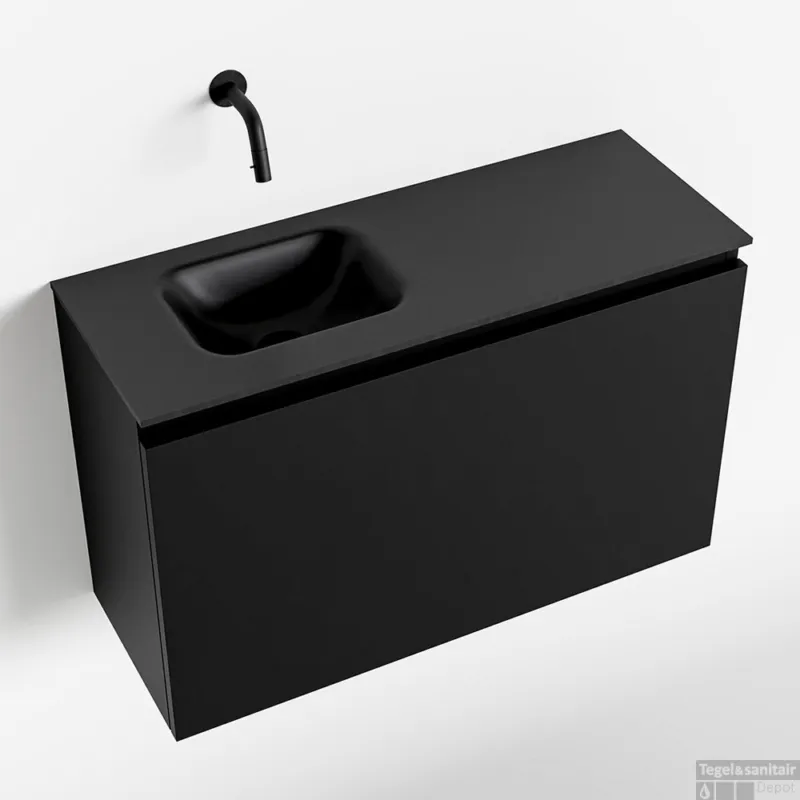 Koop Vandaag MONDIAZ OLAN 80cm toiletmeubel urban. LEX wastafel urban links geen kraangat