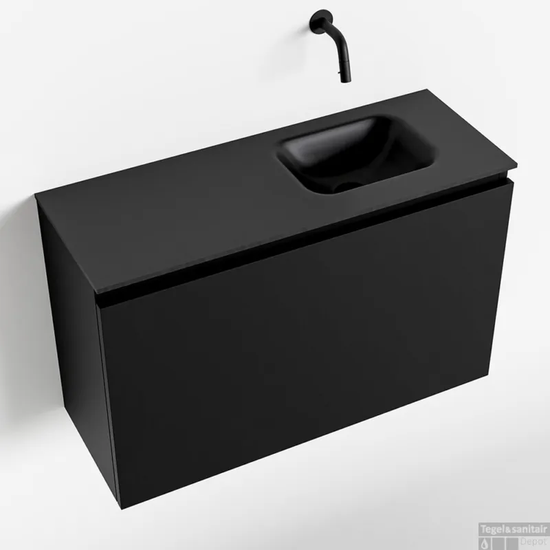 Gecertificeerd MONDIAZ OLAN 80cm toiletmeubel urban. LEX wastafel urban rechts geen kraangat