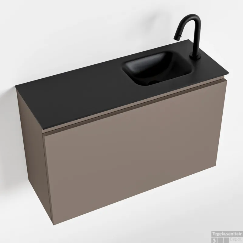 MONDIAZ OLAN 80cm toiletmeubel smoke. LEX wastafel urban rechts 1 kraangat Shop Nu