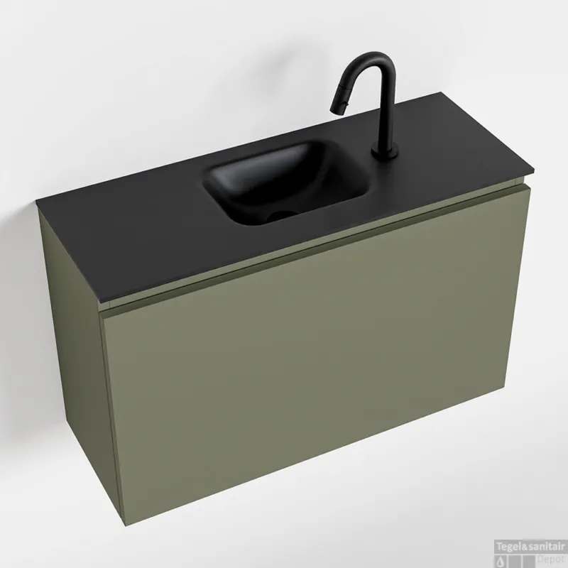 MONDIAZ OLAN 80cm toiletmeubel army. LEX wastafel urban midden 1 kraangat Goedkoop
