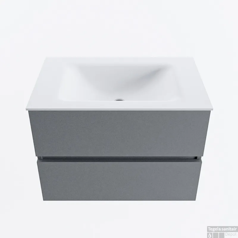 Betrouwbaar MONDIAZ VICA 70cm badmeubel onderkast Plata 2 lades. Wastafel CLOUD midden 1 kraangat, kleur Talc.