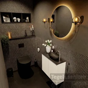 MONDIAZ FOWY toiletmeubel 60cm kleur talc. Waskom positie rechts kleur urban urban. Met 1 kraangat Weekendaanbieding