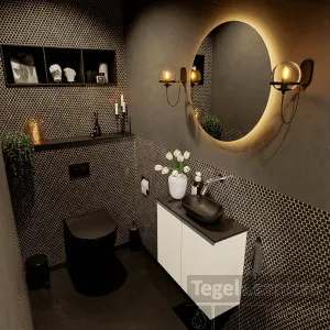 Alleen Vandaag MONDIAZ FOWY toiletmeubel 60cm kleur talc. Waskom positie rechts kleur urban urban. Zonder kraangat