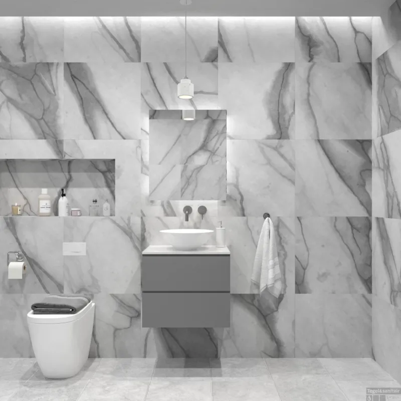Beste Prijs Badkamermeubelset Gliss Hermes 70 cm Beton Grijs Met Waskom