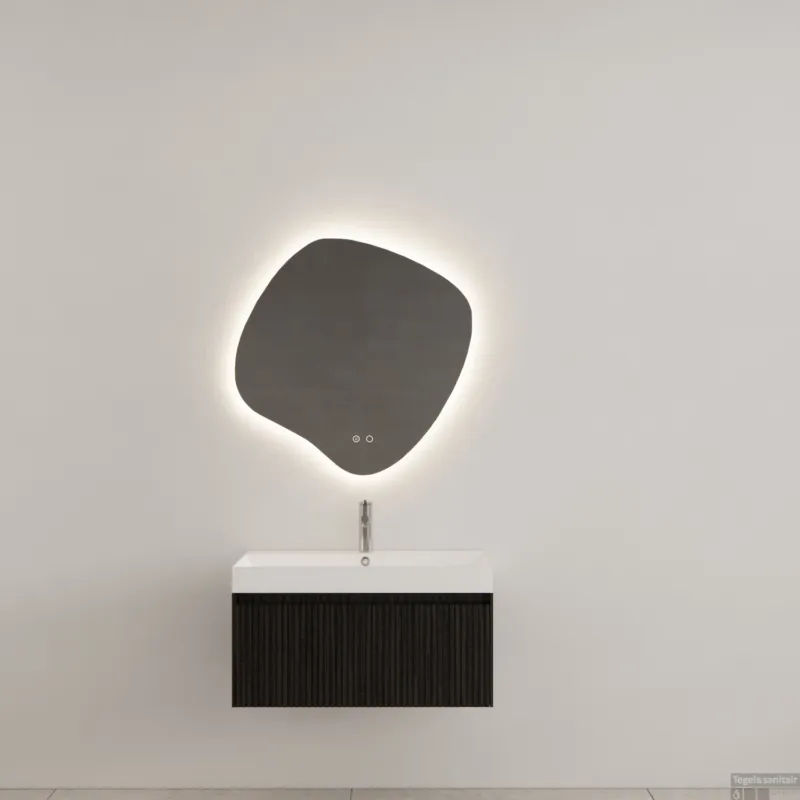 Badkamermeubel Gliss Design Timotheus 80 cm Black Veneer (Keuze Wastafel) Exclusieve Aanbieding