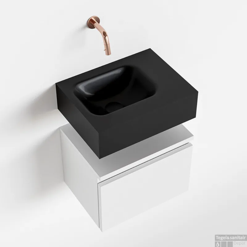 Alleen Vandaag MONDIAZ ANDOR 40cm toiletmeubel talc. LEX 40cm wastafel urban rechts 1 kraangat