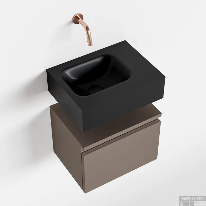 MONDIAZ ANDOR 40cm toiletmeubel smoke. LEX 40cm wastafel urban links geen kraangat Nu Kopen