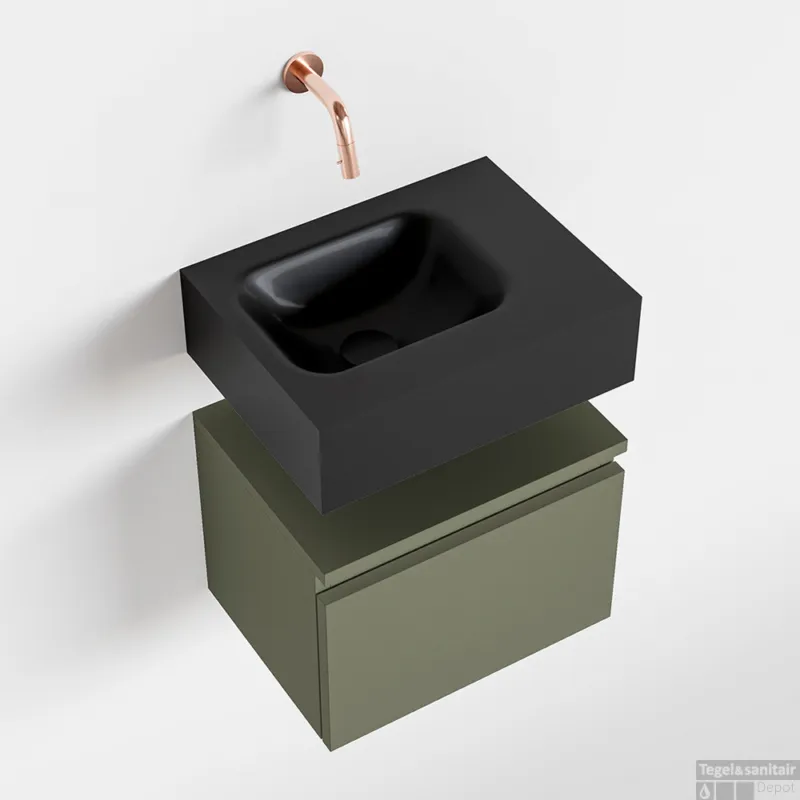 MONDIAZ ANDOR 40cm toiletmeubel army. LEX 40cm wastafel urban links geen kraangat Finale Uitverkoop