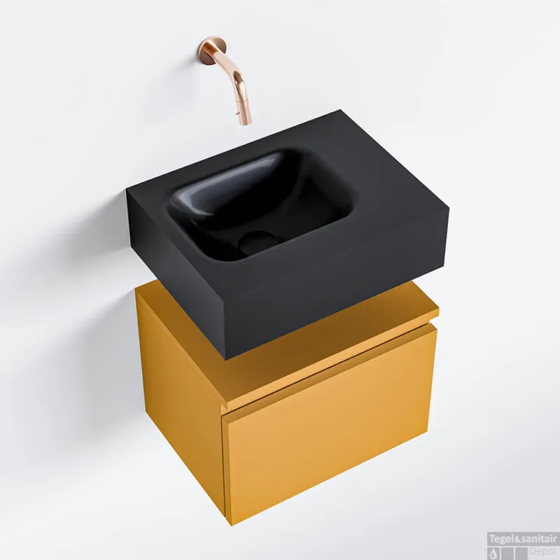 Alleen Vandaag MONDIAZ ANDOR 40cm toiletmeubel ocher. LEX 40cm wastafel urban links geen kraangat