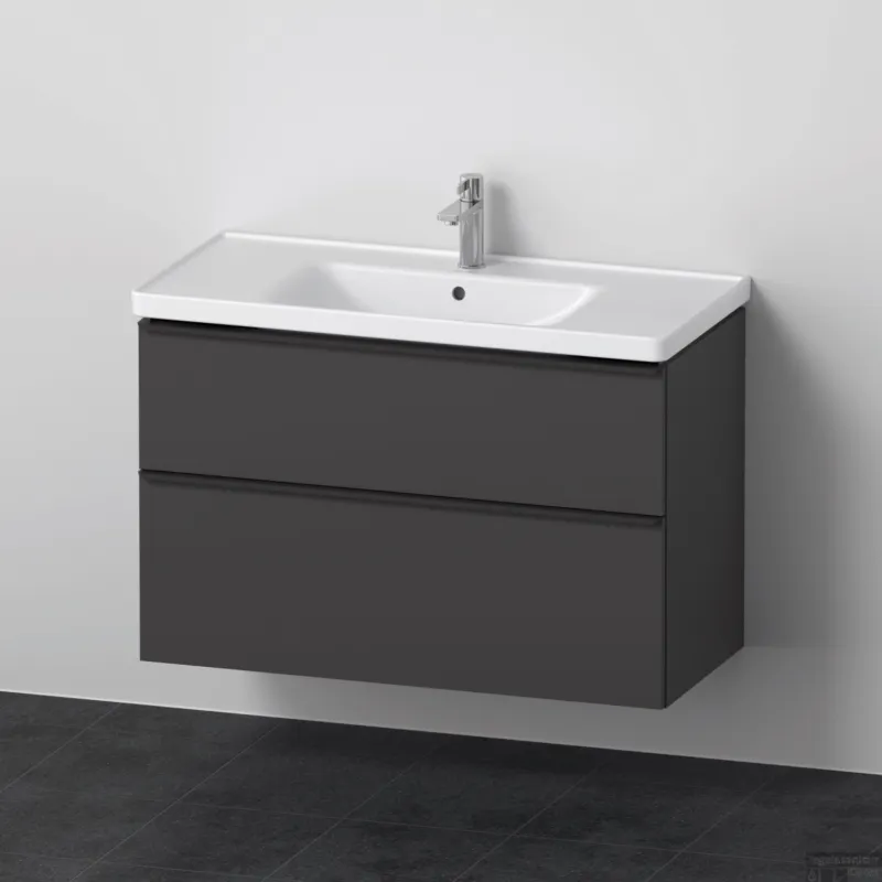 Uitverkoop Badkamermeubelset Duravit D-Neo Wastafel Keramiek 100.5x48x62.5 cm Mat Grafiet