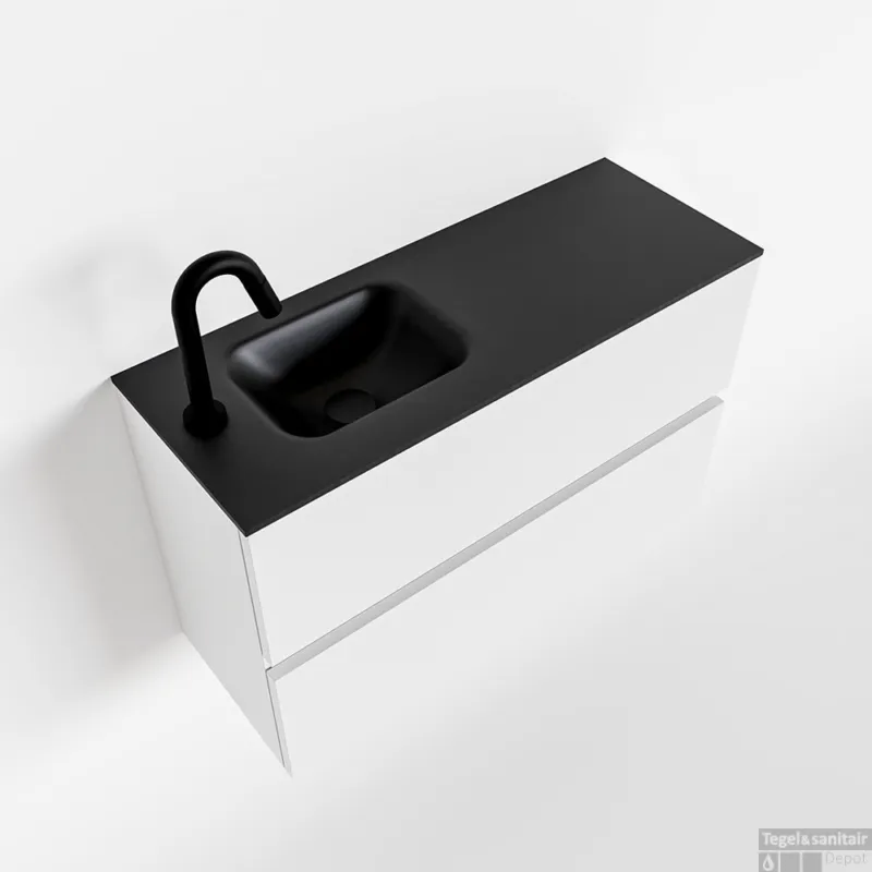 MONDIAZ ADA 80cm toiletmeubel talc. LEX wastafel urban links 1 kraangat Tijdelijk Beschikbaar