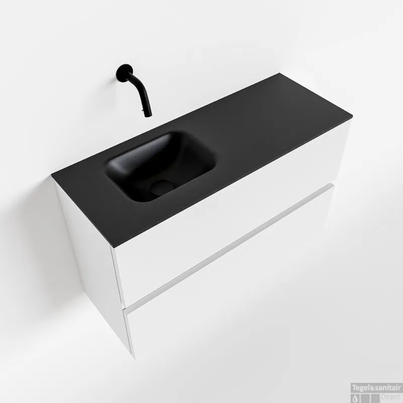 MONDIAZ ADA 80cm toiletmeubel talc. LEX wastafel urban links zonder kraangat Beperkte Voorraad