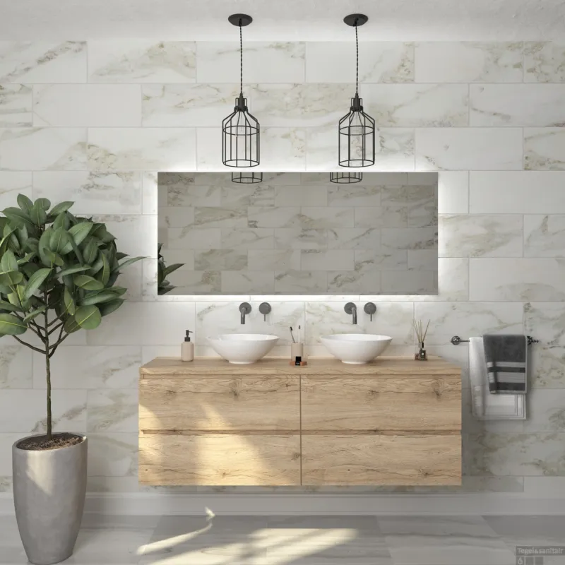 Shop Nu Badkamermeubelset Gliss Zeus 180 cm Moeras Eiken Met Waskom