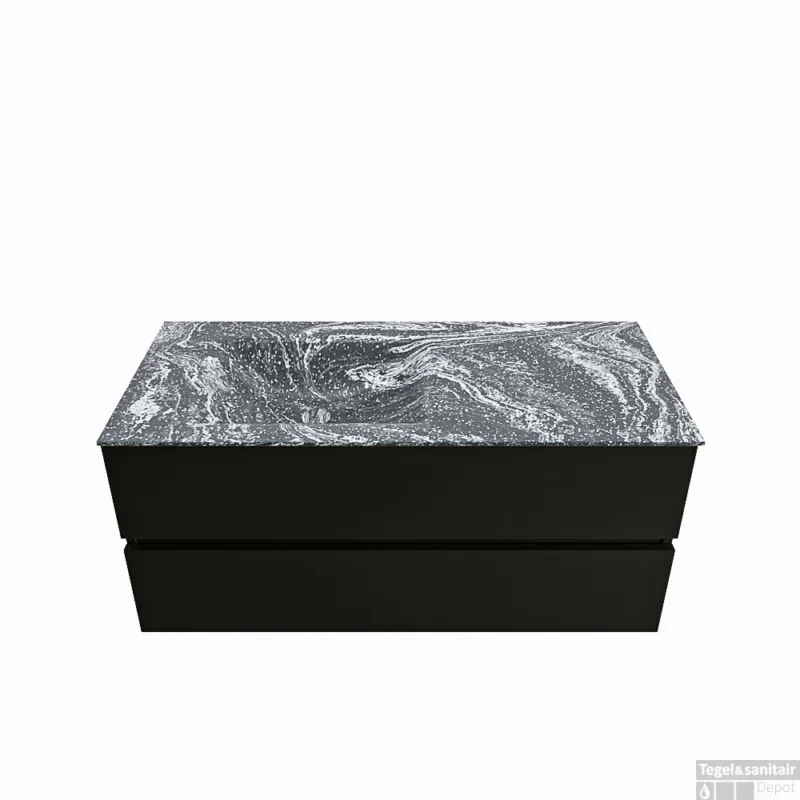 Nieuw MONDIAZ VICA-DLUX 110cm badmeubel onderkast Urban 2 lades. Inbouw wastafel CLOUD links zonder kraangat, kleur Lava.